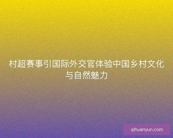 村超赛事引国际外交官体验中国乡村文化与自然魅力